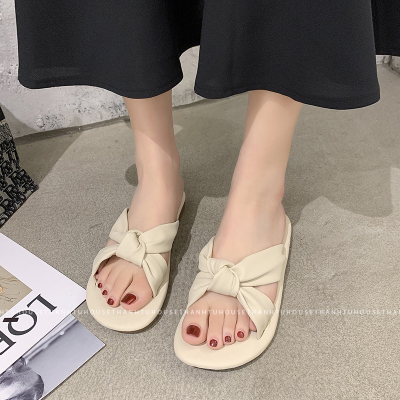 Dép Nữ Quai Chéo Thắt Nơ Ulzzang - ORDE001
