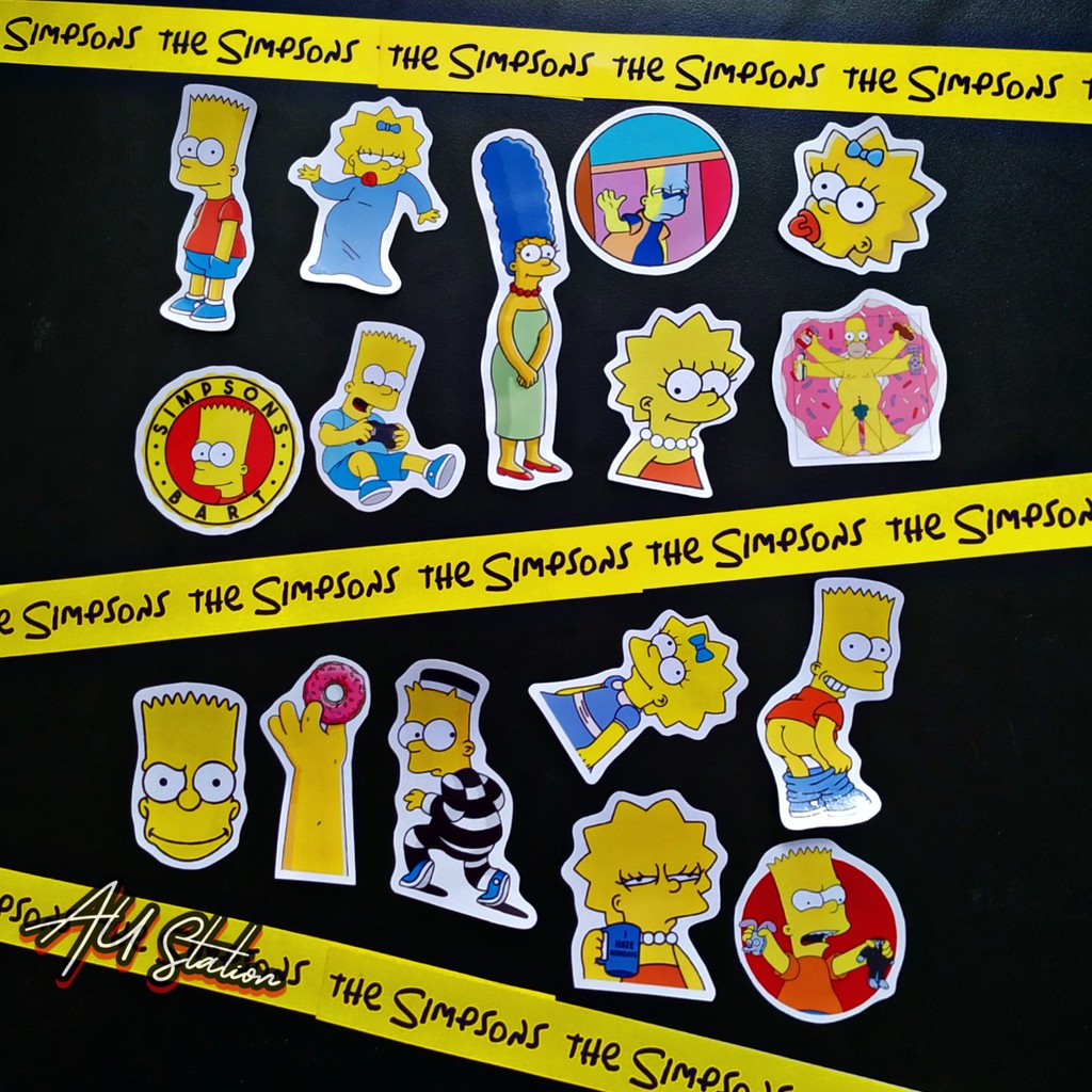 Sticker SIMPSONS 2 - nhựa PVC không thấm nước, dán nón bảo hiểm, laptop, điện thoại, Vali, xe, ...