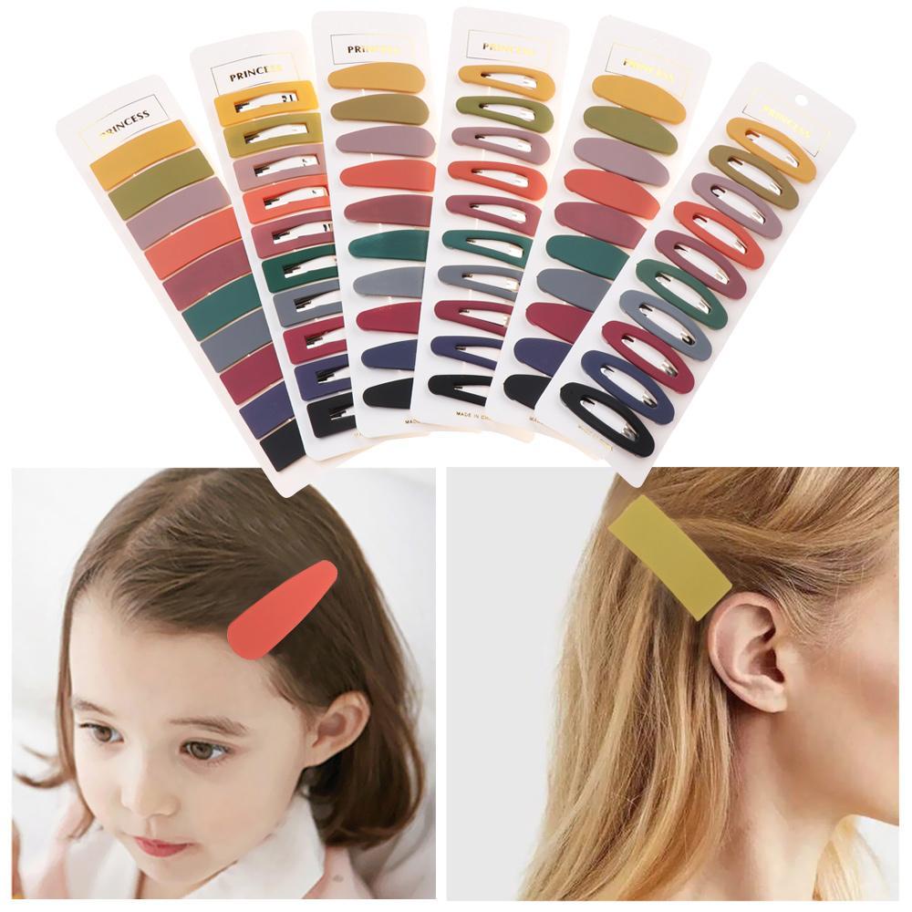 Bộ 10 Kẹp Tóc Họa Tiết Hình Học Thiết Kế Đục Lỗ Độc Đáo Thời Trang