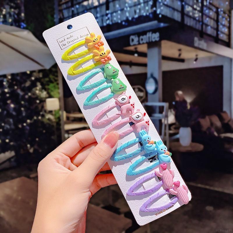 Set 10 kẹp tóc BB 16 mẫu tùy chọn hoạt hình phong cách Hàn Quốc xinh xắn dành cho bé gái