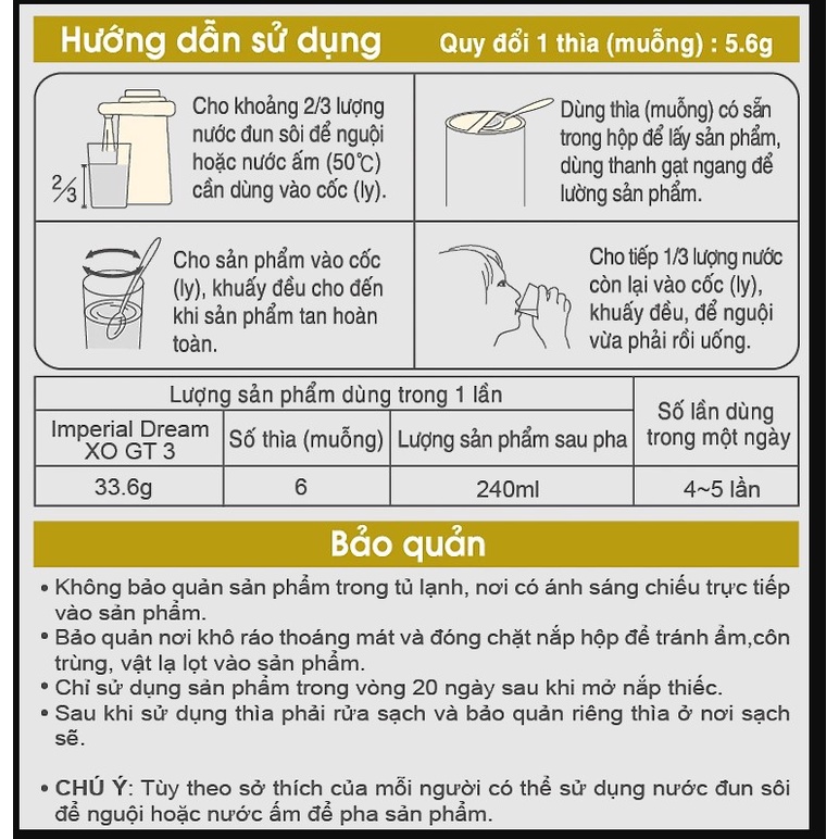 Sữa XO Imperial Dream Số 3 - Chống táo bón vượt trội - Nhập khẩu Hàn Quốc