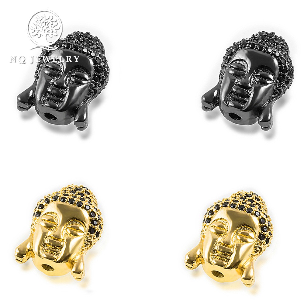 Charm đầu phật si tai dài xỏ ngang - NQ Jewelry