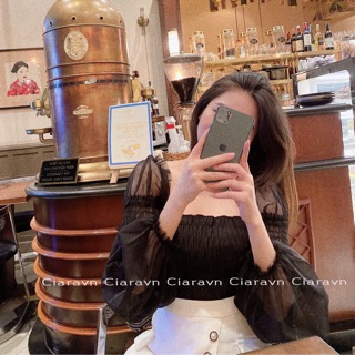 Áo tay voan cổ vuông