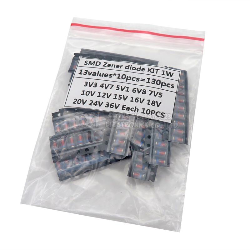 Bộ 10 Đi Ốt 130 Cái LL41 SMD 1W 3V3-36V ZM4728A ZM4732A ZM4733A ZM4737A ZM4740A ZM4742A ZM4745A