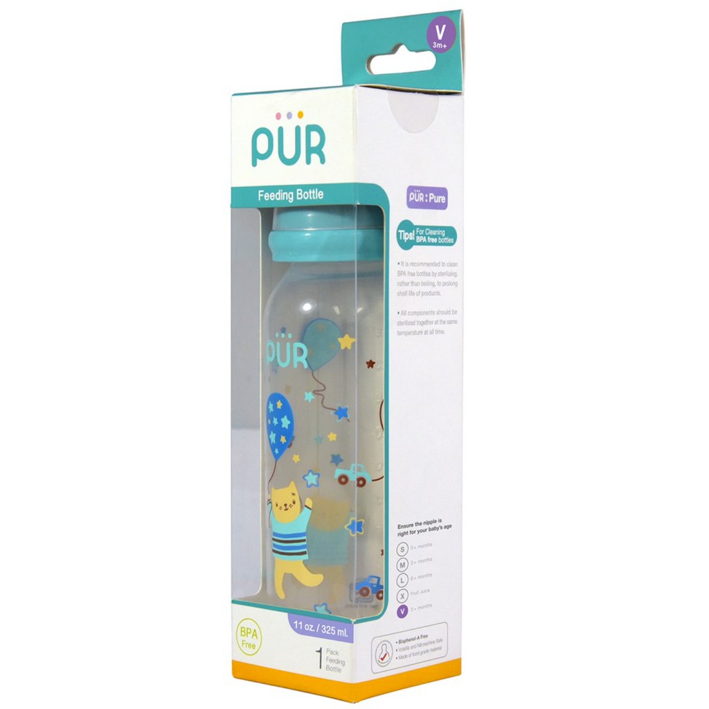 Bình sữa Pur PP cổ thường thân thon 325ml