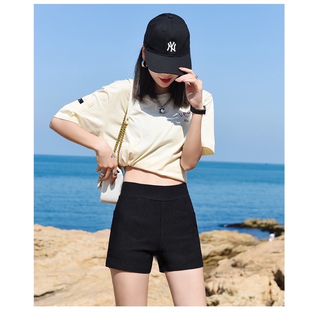Quần Knit Short Trendy Đùi năng động chất bo gân tăm dày tôn dáng chiều cao nâng mông | BigBuy360 - bigbuy360.vn