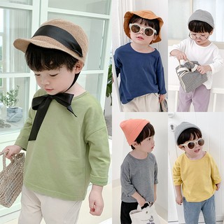 Áo thun tay dài bé trai đơn giản