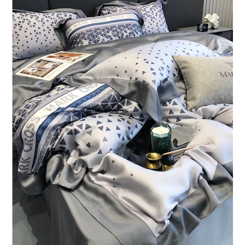 Set Chăn Ga Lụa TENCEL MARKCROSS họa tiết Cristian DIO 2023 - LUXBED