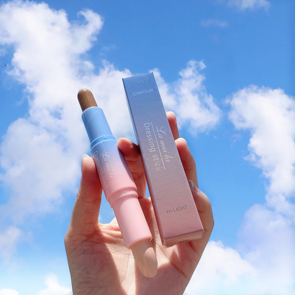🌈☁🍓 Bút Tạo Khối, Che Khuyết Điểm 2 Đầu Lameila Dressing Stick No.1010 Vỏ Xanh Hồng Siu Hot - Y372-B5T2 | BigBuy360 - bigbuy360.vn