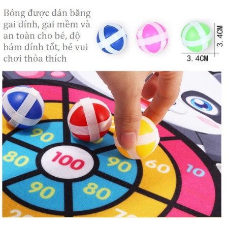 Ném Bóng Dính, Bảng Phi Tiêu Bóng Ném Dính Rèn Luyện Tính Tập Trung Cho Bé Kèm 3 Bóng