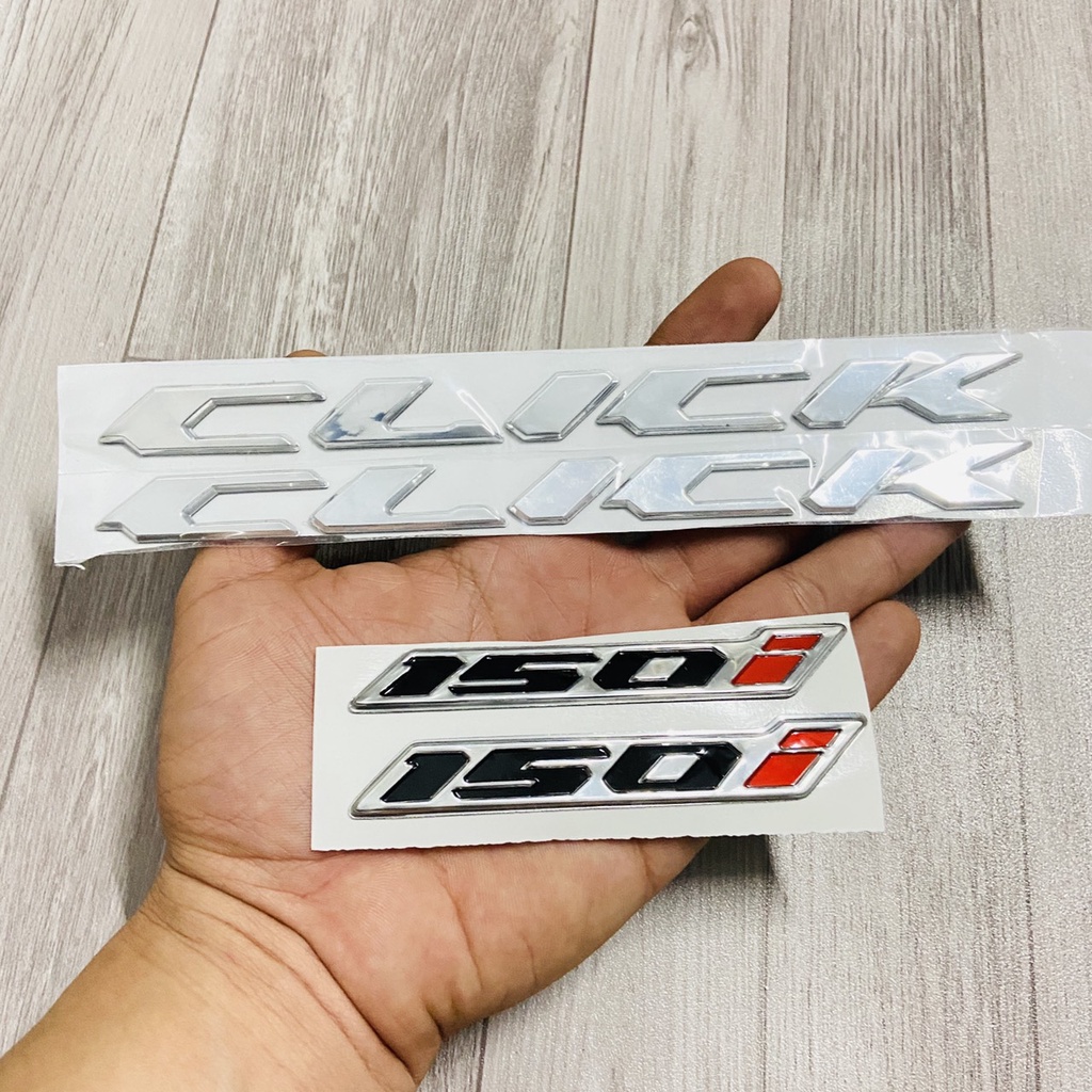 TEM DÁN CHỮ XE CLICK NỔI KẾT HỢP TEM CHỮ SỐ TRANG TRÍ XE CAO CẤP TRỌN BỘ
