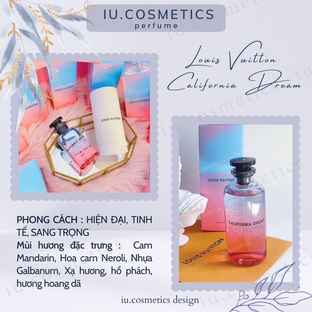 Nước Hoa Unisex L.V California Dream EDP 100ml - Hương thơm tinh tế đẳng cấp, xa xỉ bậc nhất - iu.cosmetics