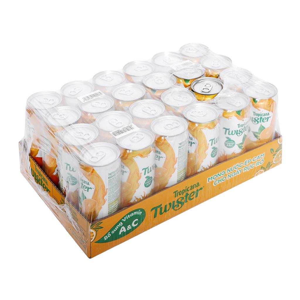 THÙNG 24 LON 320ML NƯỚC CAM ÉP TROPICANA TWISTER (24 LOM x 320ML)