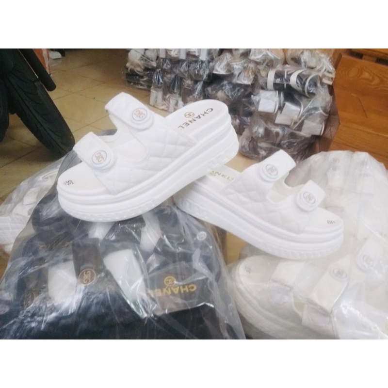 Dép nữ đế cao gg 7p 2 quai ngang siêu nhẹ rẻ đẹp thời trang