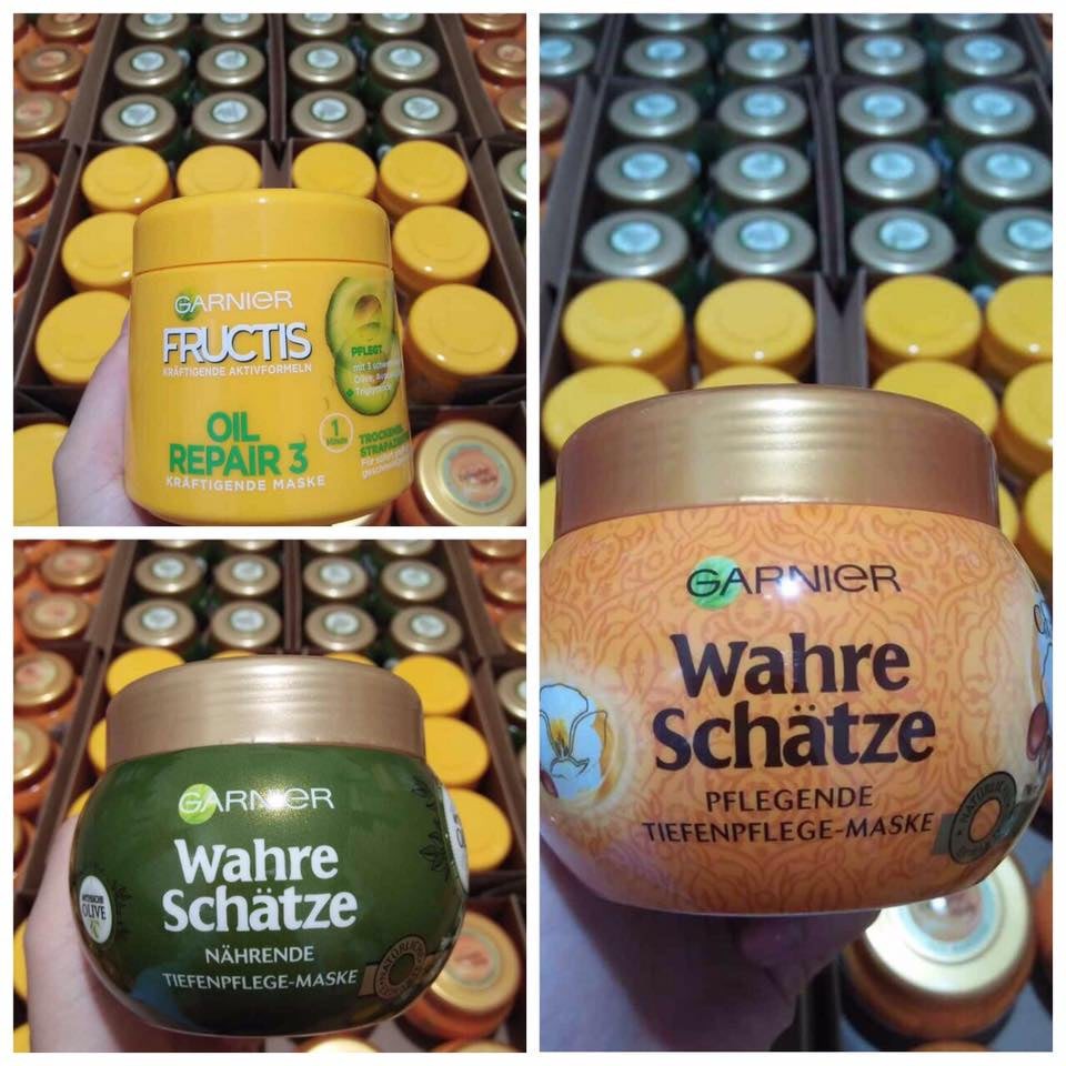 3 loại Kem ủ tóc Garnier Wahre Schatze