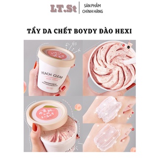 Tẩy da chết body đào Hexi Peach Clear Body Scrub Moisturizing Nourishing hũ 200g - Hàng chính hãng