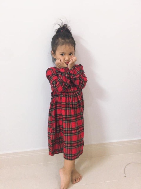 ĐẦM KẺ SỌC XANH ĐỎ OLDNAVYY XUẤT DƯ CHO BÉ ĐẦM NOEL CARO CHO BÉ