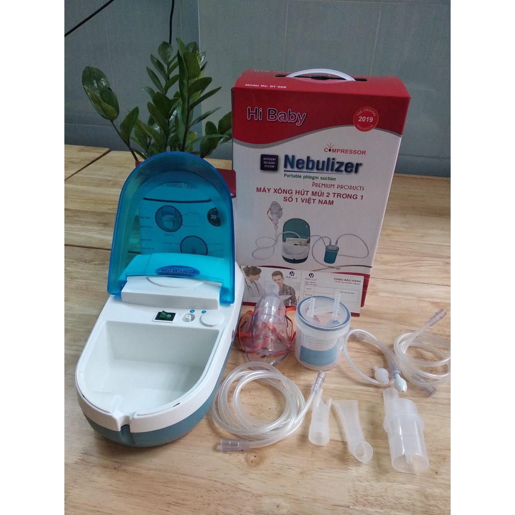 Máy Xông Hút Mũi 2 Trong 1 Hi Baby hỗ trợ làm giảm triệu chứng viêm phổi, viêm phế quản, viêm xoang hợp với mọi lứa tuổi