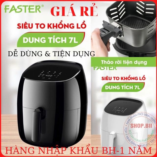 Nồi Chiên Không Dầu FASTER -MGR7SBM - Nhập Khẩu Malaysia- Dung Tích 7L-1800W- Điều khiển cảm ứng-CHÍNH HÃNG -BH 24T