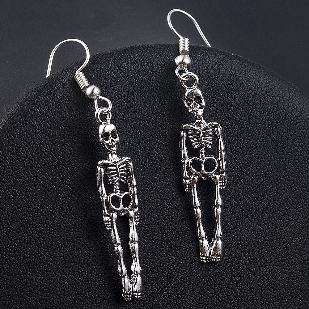 Halloween Vintage Skeleton Skull Dangle Earrings for Women Jewelry Party Gifts