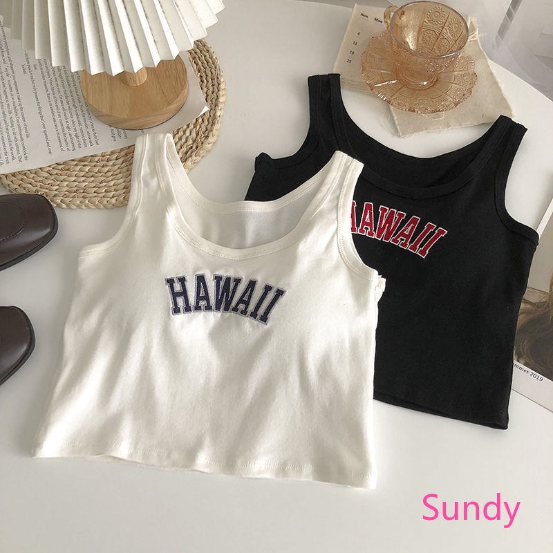 Áo Hai Dây In Chữ Có Mút Đệm Ngực Thời Trang Mùa Hè Quyến Rũ Dành Cho Nữ