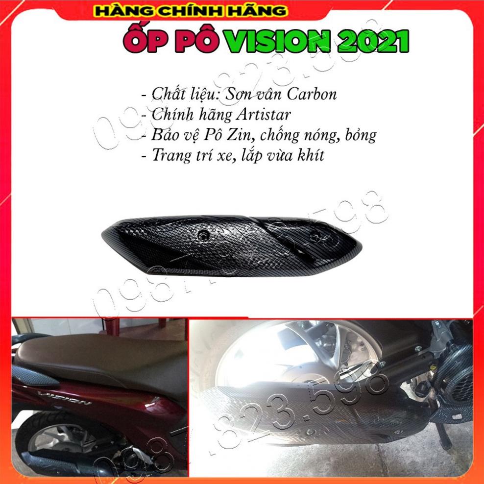 Ốp Pô , Ống Xả SH, SH Mode, Vision, Airblade  Chất Liệu Carbon Hàng Artistar Chính Hãng