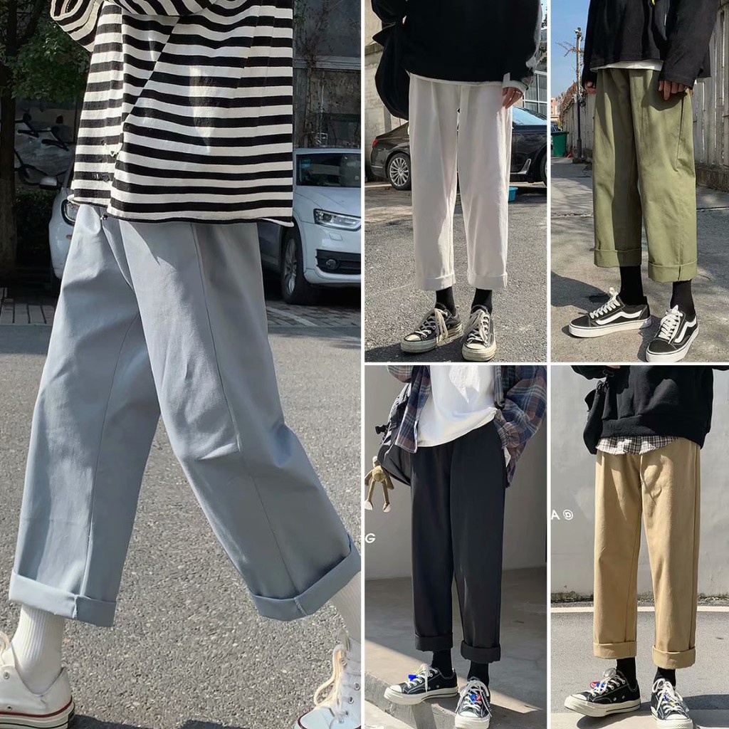 Quần dài ống suông lưng thun co giãn thời trang mùa hè sành điệu cho nam
