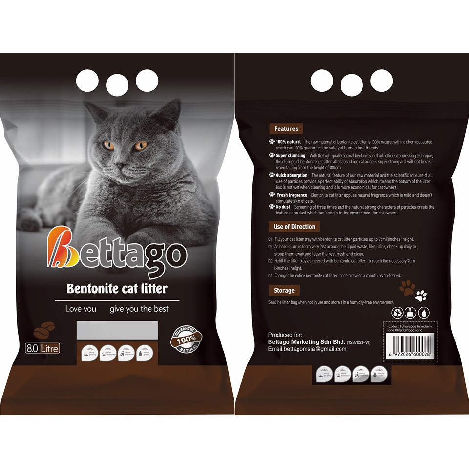 CAT LITTER Cát vệ sinh cho mèo - Cát vệ sinh khử mùi diệt khuẩn cho mèo CATLIKE mùi Cafe - Cacao 8L