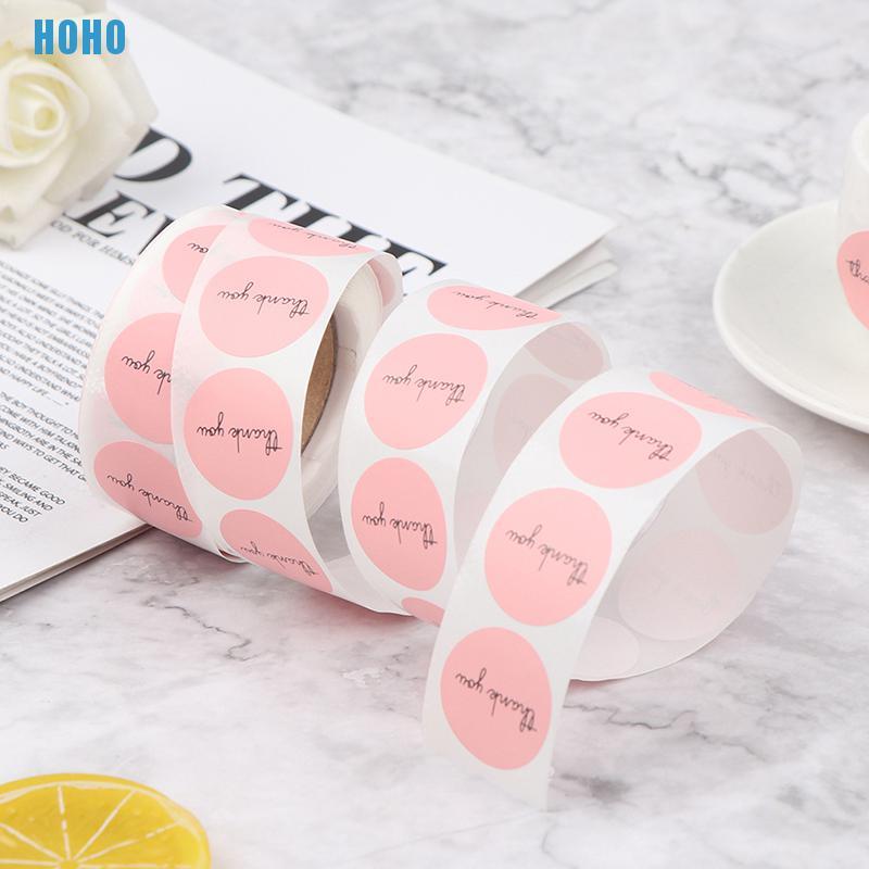 Bộ 500 nhãn dán in chữ Thank You dùng cho trang trí xinh xắn