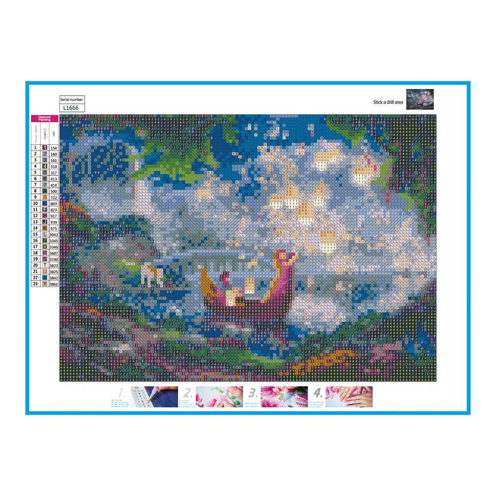 Bộ Tranh Đính Đá 5D Tự Làm 30x40CM Hình Ban Đêm Lãng Mạn Trang Trí Nhà Cửa