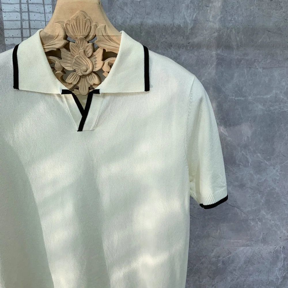 Bán Chạy!F &amp; X Áo Thun polo Dệt Kim Cao Cấp Tay Ngắn Phối Màu Thời Trang Xuân Hè Phong Cách Mới Nhật Bản Cho Nam