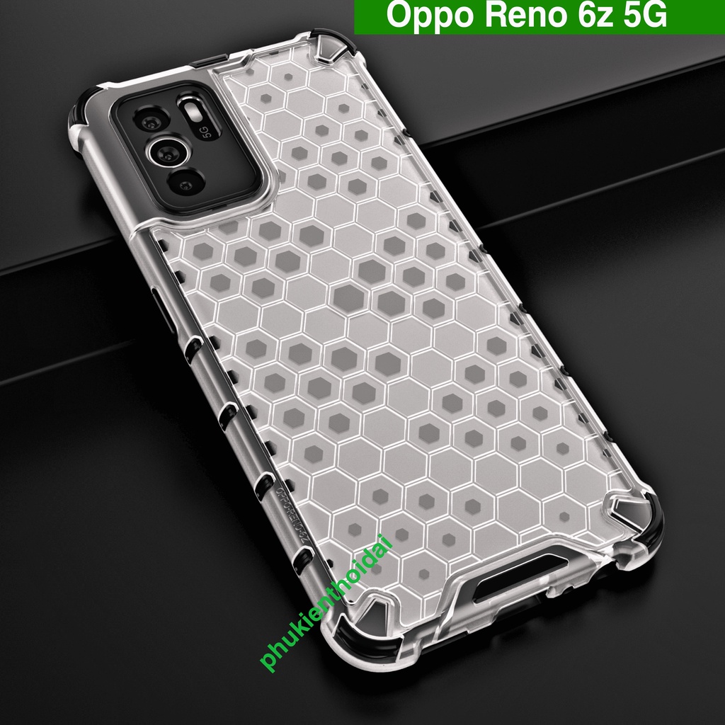 Ốp lưng Oppo Reno 6Z 5G vân tổ Ong lục lăng chống sốc chống va đập mạnh siêu bền