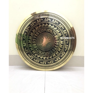 Mặt trống đồng ăn mòn treo 80cm chất liệu đồng vàng nguyên chất