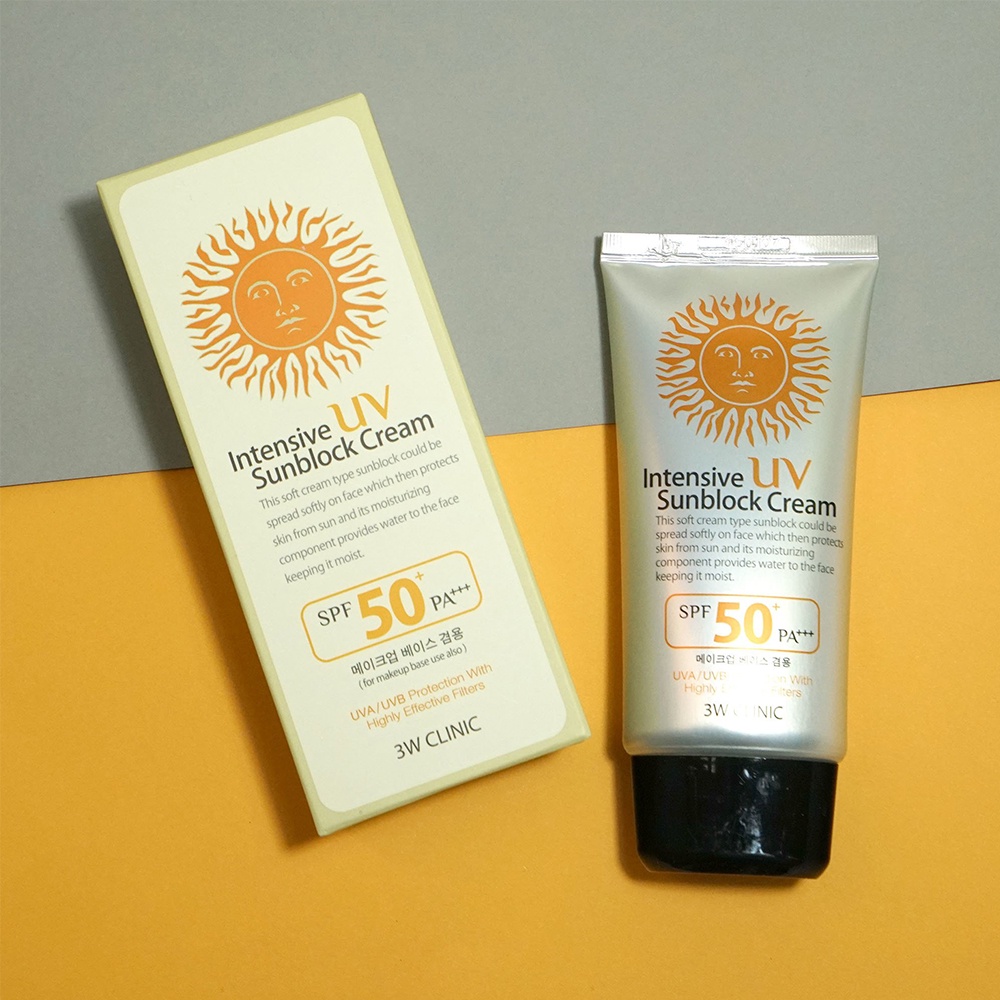 Kem chống nắng 3W Clinic Intensive UV Sunblock bảo vệ da SPF 50+ PA+++ 70ml Hàn Quốc