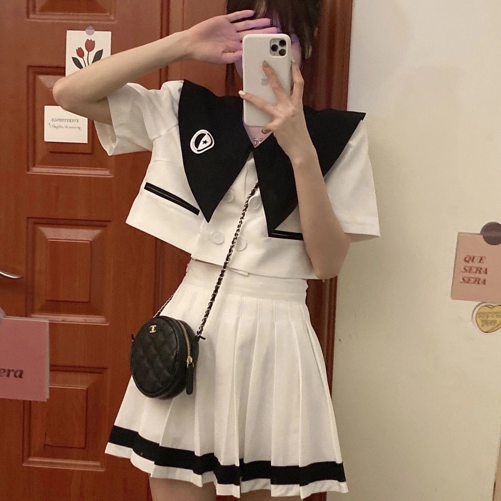 Set Áo Sơ Mi Và Chân Váy Phong Cách Hàn Quốc Dành Cho Nữ