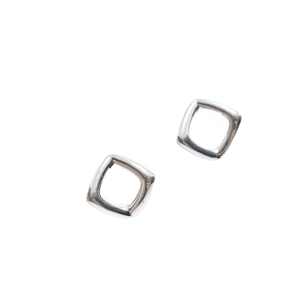 Bông tai bạc Bông hình thoi cách diệu bạc s925 Van jewelry