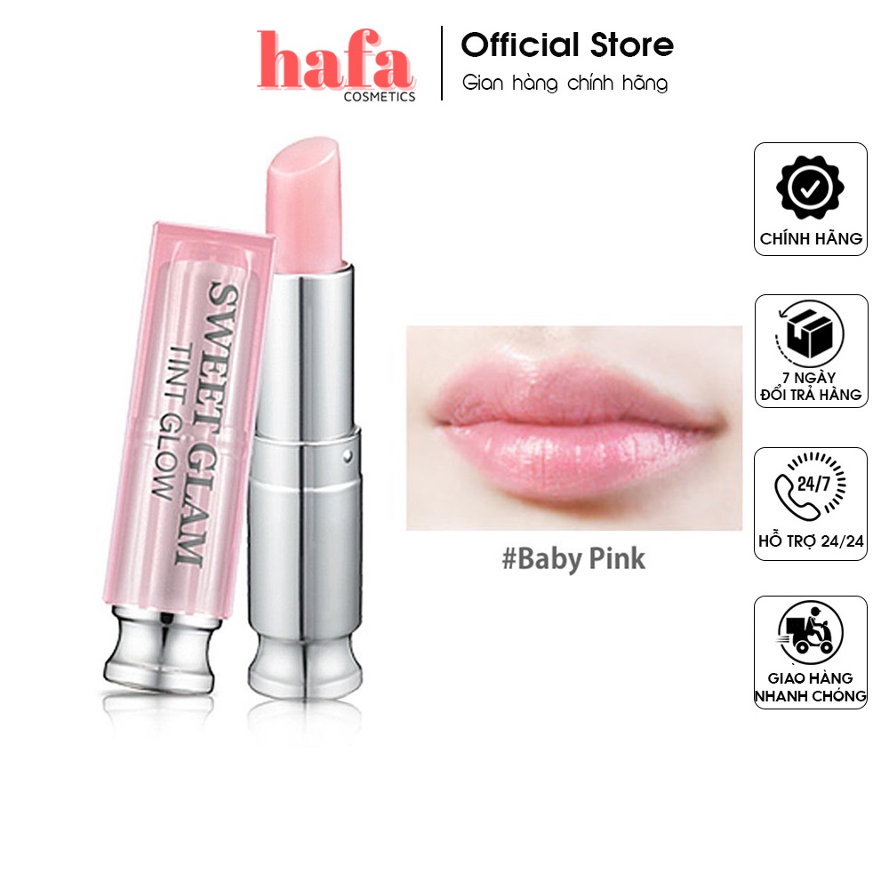 Son dưỡng môi có màu Secret Key Sweet Glam Tint Glow 3.5g Baby Pink  _ Secret Key Chính Hãng