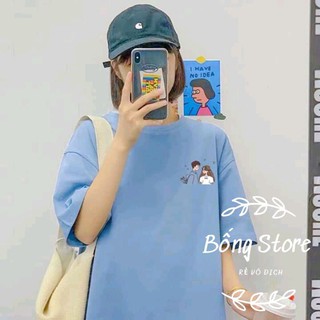 [Rẻ Vô Địch Áo cotton tay lỡ Unisex -- Đôi bạn