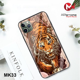 Ốp lưng kính cường lực hình hổ cho iPhone (MK33)