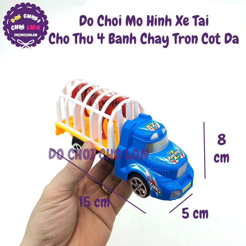 Đồ chơi xe tải chở thú 4 bánh mini chạy trớn cót đà 3330A