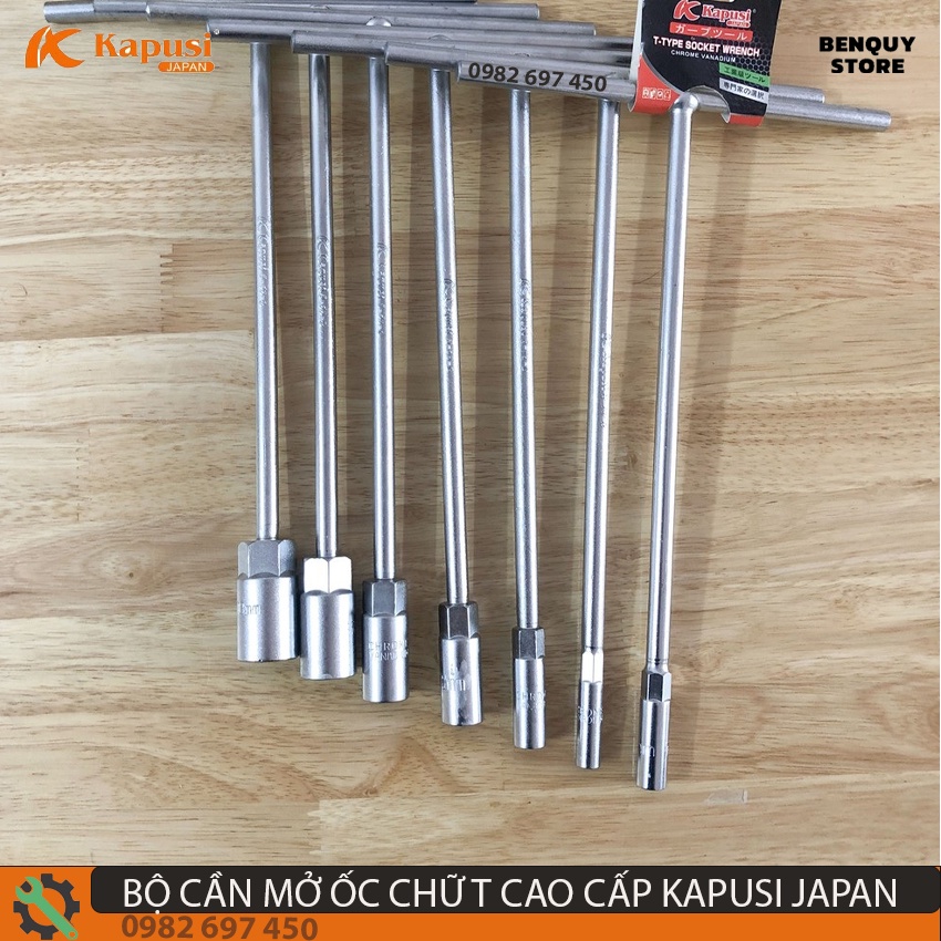 BỘ CẦN MỞ ỐC CHỮ T - CẦN TUÝP MỞ ỐC CHỮ T KAPUSI JAPAN ĐỘ BỀN CAO.GỒM CÁC CỠ TỪ 6-19MM.
