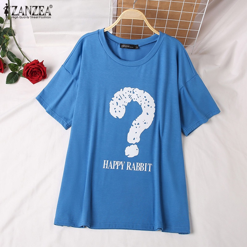 Zanzea Áo Thun Tay Ngắn Cổ Tròn In Họa Tiết Hoa Dành Cho Nữ