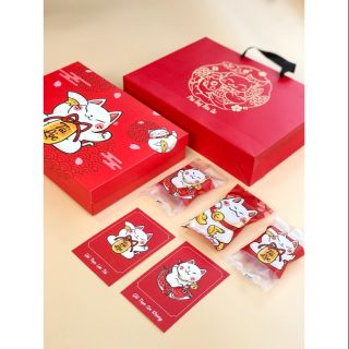 MS00094 Hộp đựng bánh dứa, bánh quy mèo thần tài