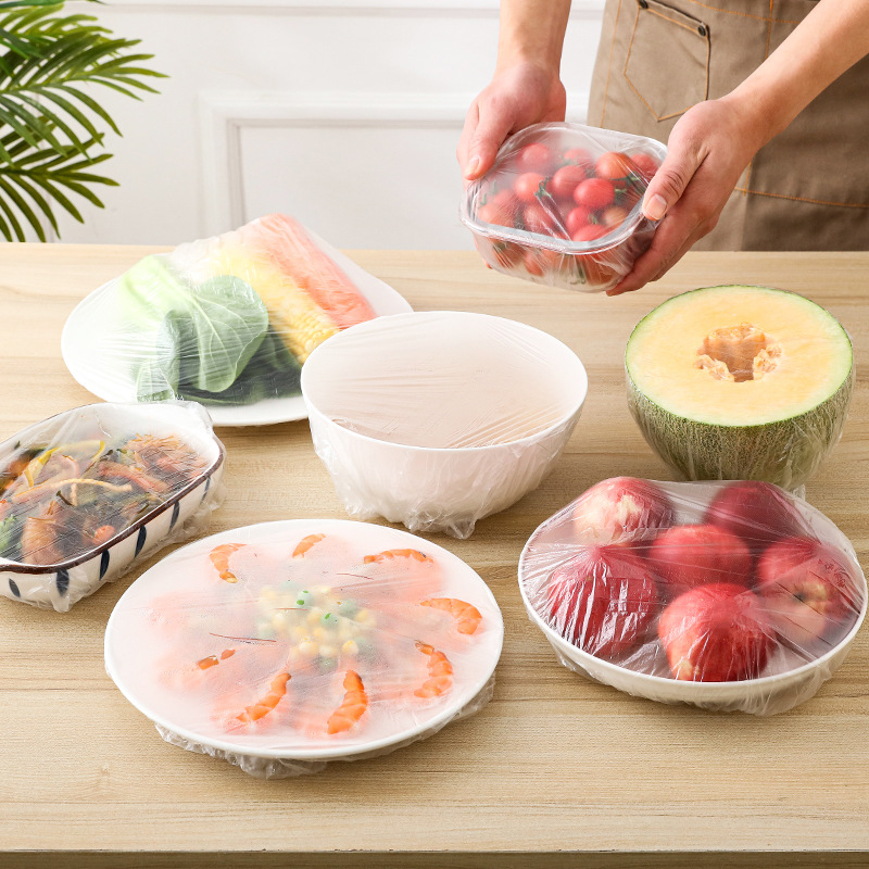 Set 100 Nắp Nhựa Đậy Bảo Quản Thực Phẩm Đa Năng Tiện Dụng