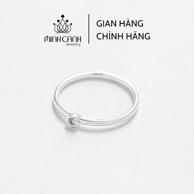 Nhẫn Bạc Mảnh 1 Viên Đá Nhỏ - Minh Canh Jewelry