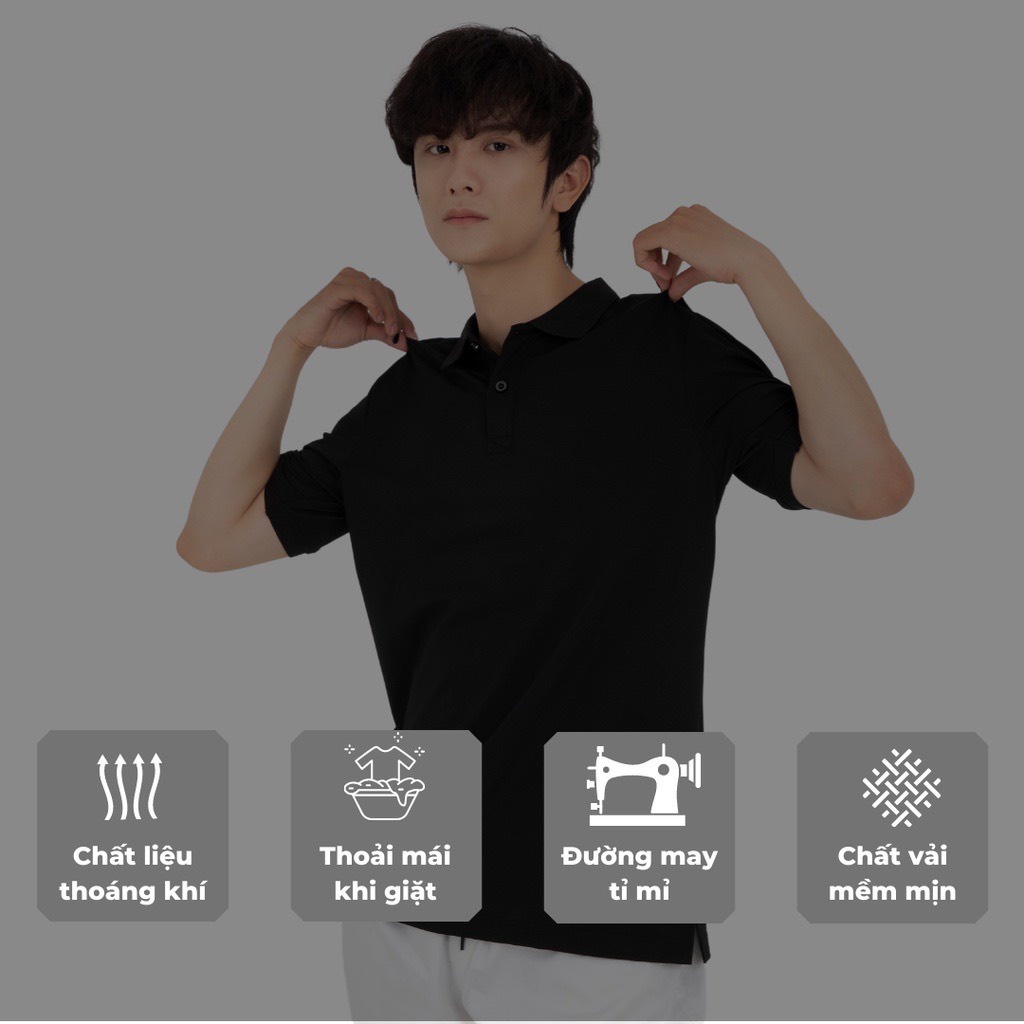 Áo thun Polo Men194 Unisex vải cá sấu co dãn 4 chiều dày dặn form gerular fit - PL Basic