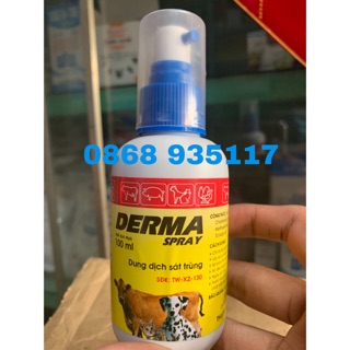 Hanvet Derma Spray sát trùng ngoài da cho thú nuôi