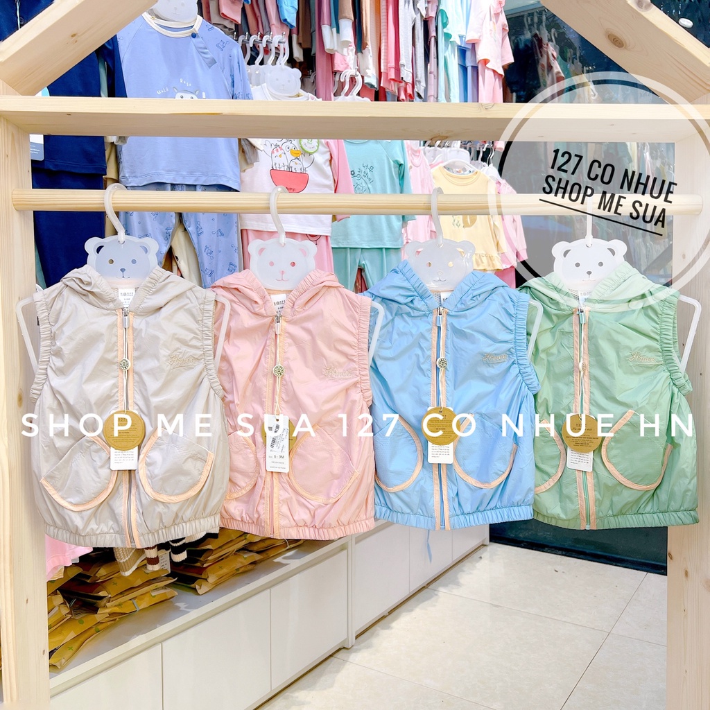 HRNEE Áo GiLe Cài Thẳng Cho Bé Chất Liệu Trần Bông Hàng Chính Hãng