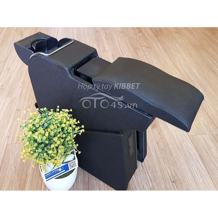 Hộp tỳ tay Kia Morning Kibbet tự lắp loại 1490 thiết kế cắm trụ theo xe không khoan bắt vít có 4 cổng sạc USB  - OTO4S