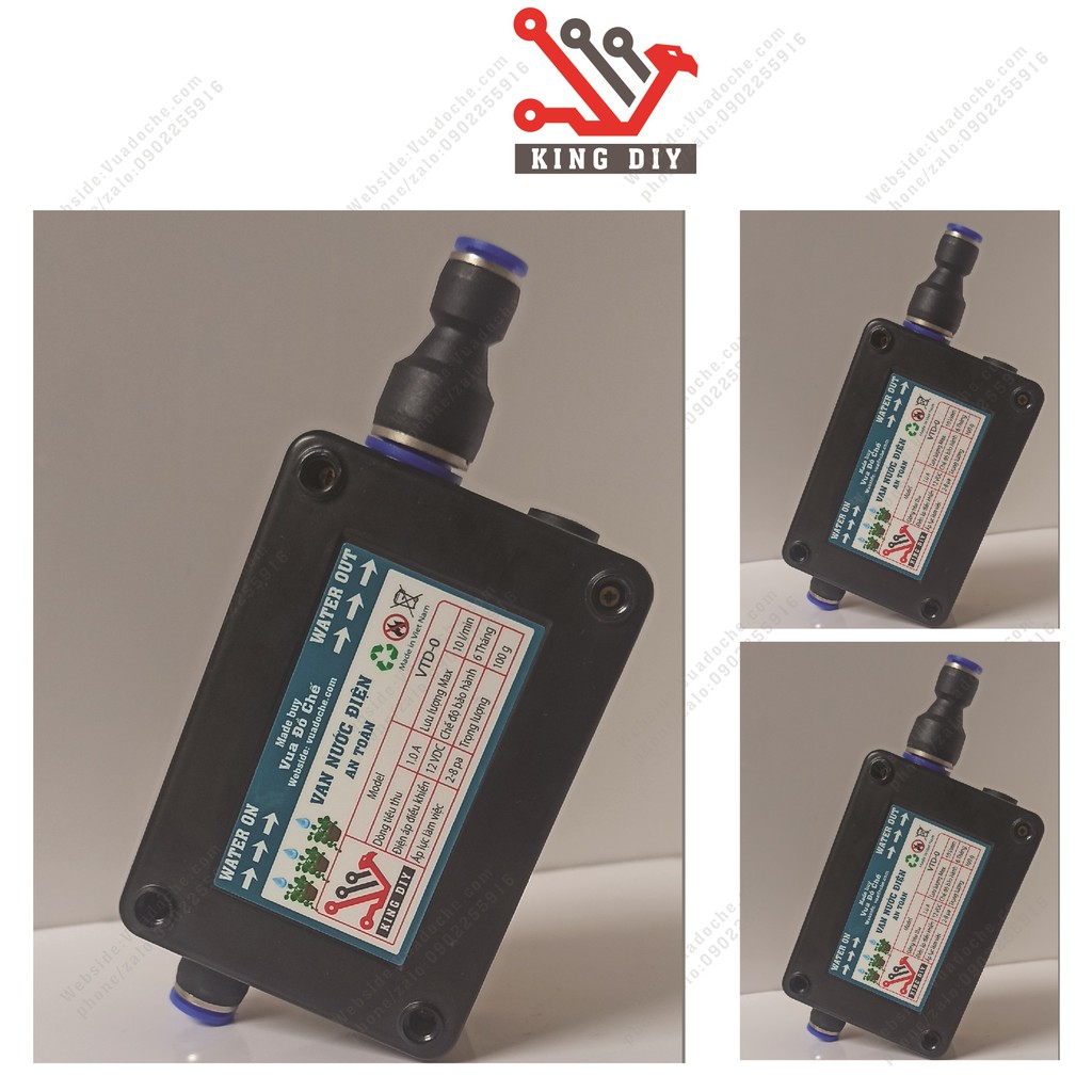 Van nước điện từ 12vdc 12v hai đầu nối nhanh phi 8 10